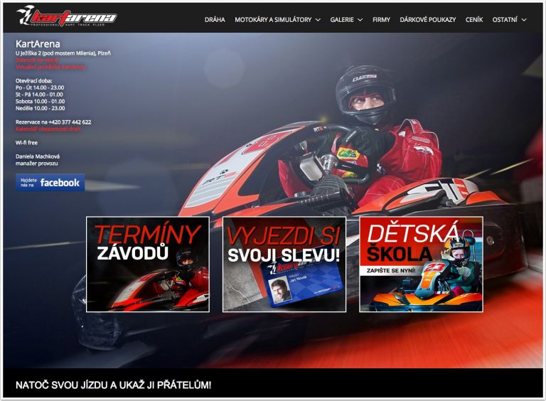 Motokáry Plzeň – webdesign 2015