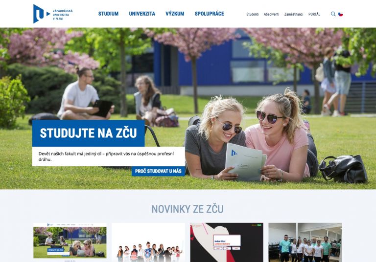 Západočeská univerzita  v Plzni – nový web