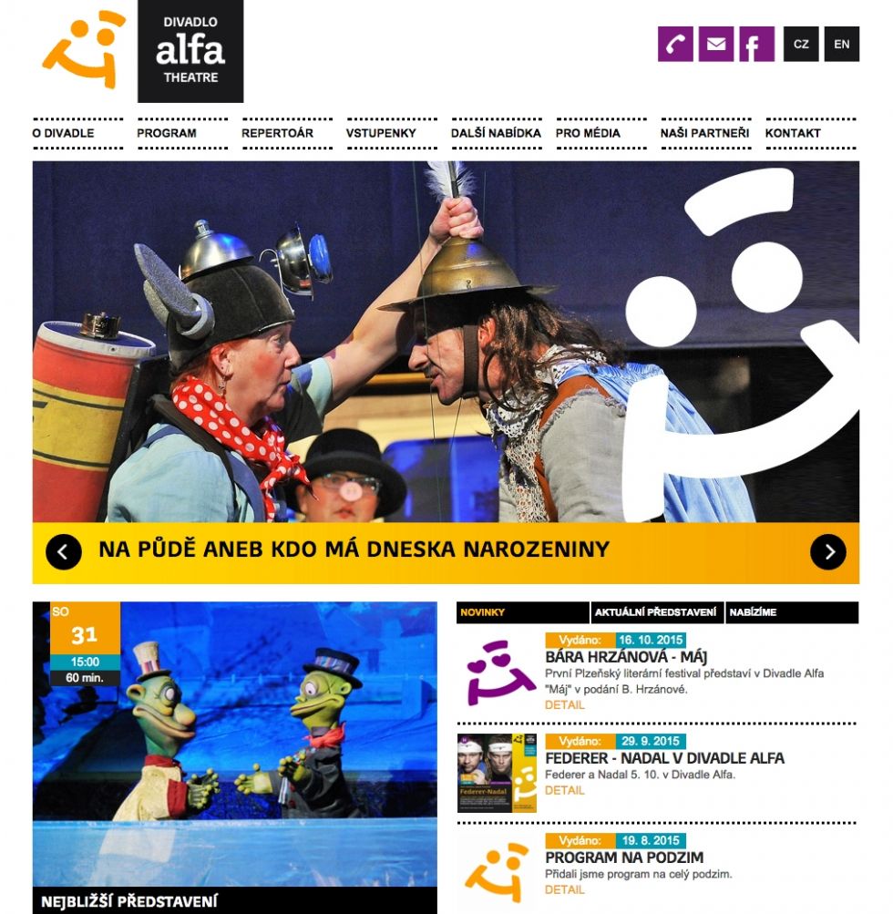 Divadlo ALFA – redesign webu 2014