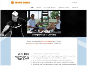 Tennis Agent – sportovní sociální–komunitní webstránky