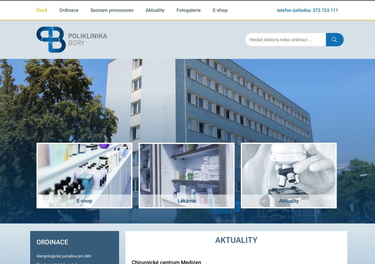 poliklinikabory.cz – web s redakčním systémem Joomla!