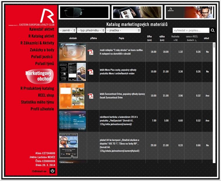 Rodenstock - marketingový informační systém