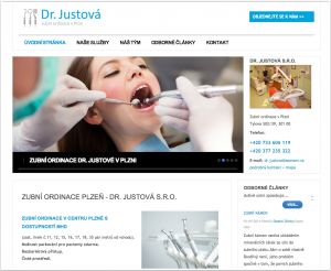 zubni-justova.cz - nový web plzeňské zubařky