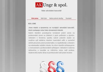 AK Ungr &amp; spol. - jednoduchý web