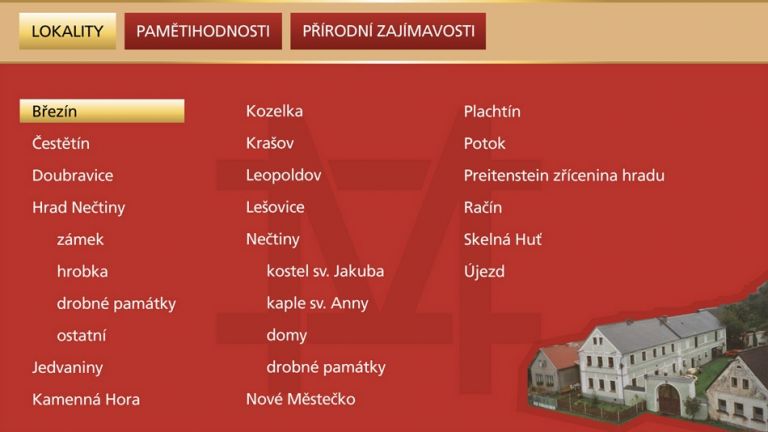 Muzeum Nečtiny – dotykový prezentační systém