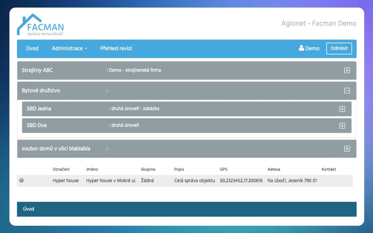 Online systém pro správu revizí Facman
