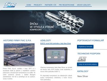 FIAC kompresory - webové stránky s katalogem produktů