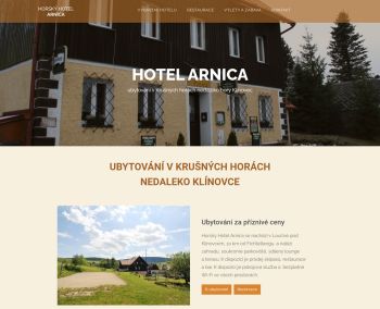 Hotýlek ARNICA – web pro ubytovací zařízení