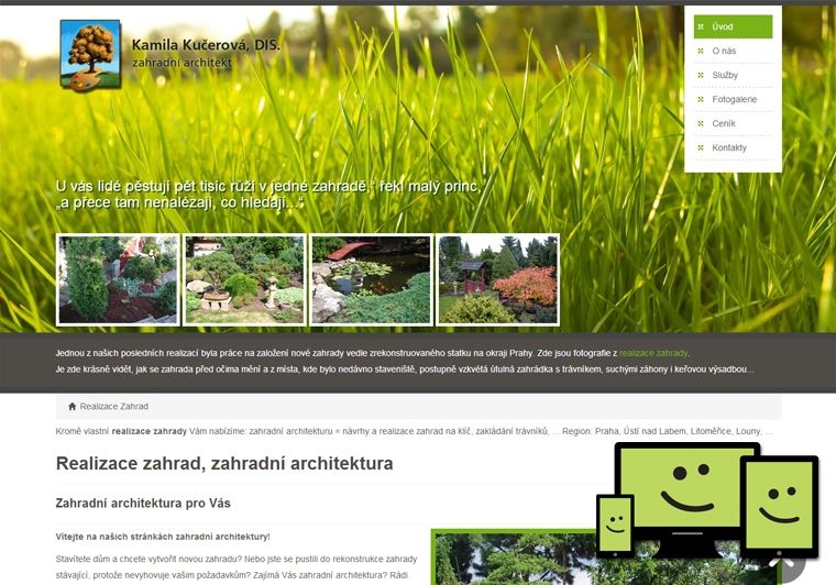 Realizace zahrad Kučerová – webprezentace