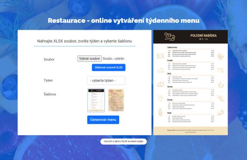 Generátor ceníků a poledního menu do PDF (online)