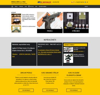 Střelnice LEIKO – web s e-shopem a rezervace na kurzy